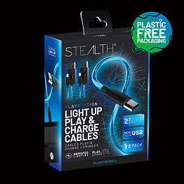 Stealth Light Up Charging Cables for PS4 – 2m Twin Pack