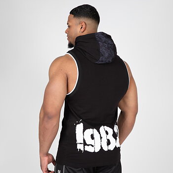 Loretto Hooded Tank Top, black