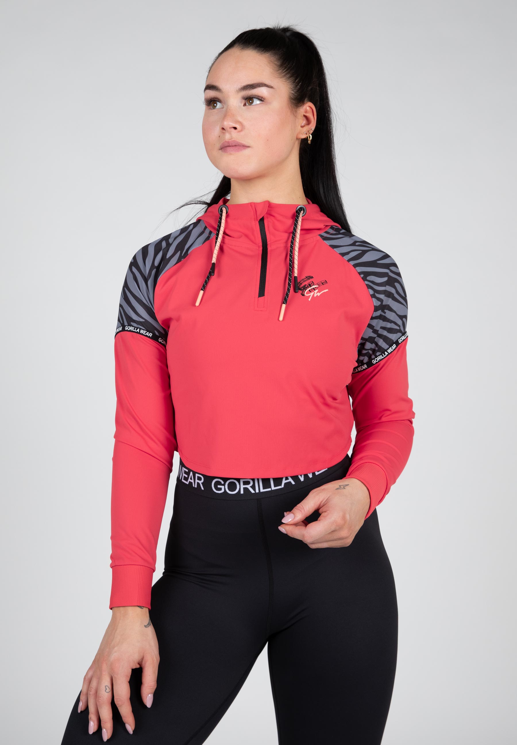 Zion Cropped Hoodie, red - 3