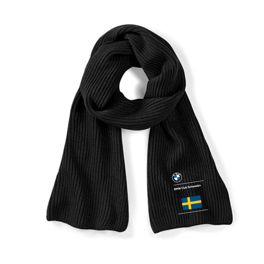 Ribbstickad Halsduk med brodyr