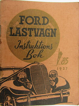 1937 Ford V-8 85 Lastvagn Instruktionsbok svensk