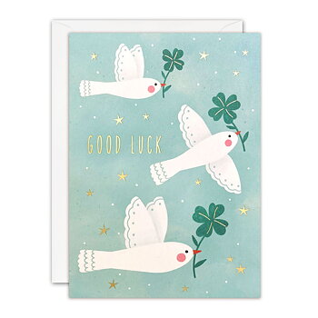 Good Luck Birds Sunbeams Card