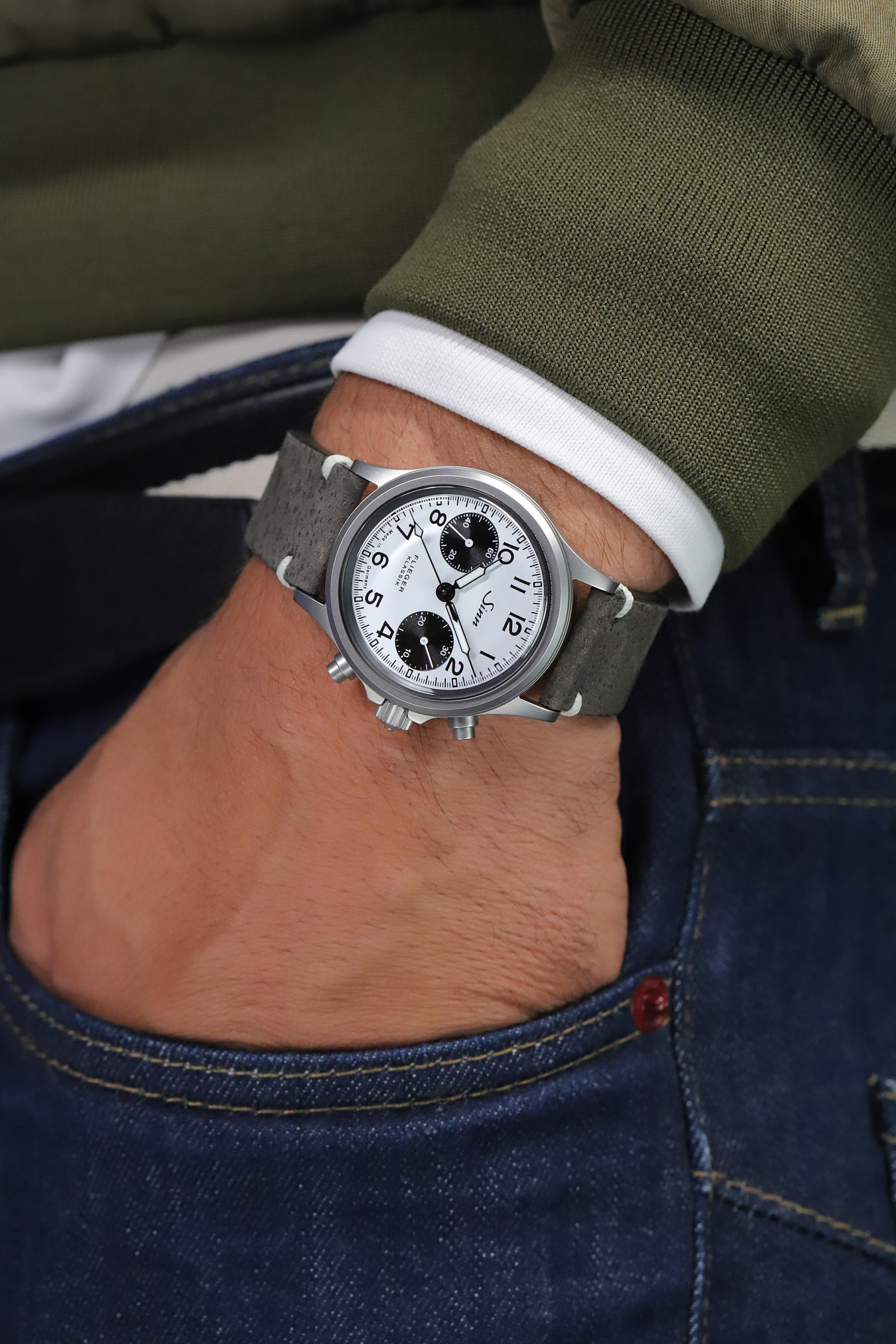 356.0201 Sinn 356 Pilot klassik  W vintage style grå