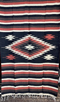 Mexicofilt svart/beige/rost diamant 