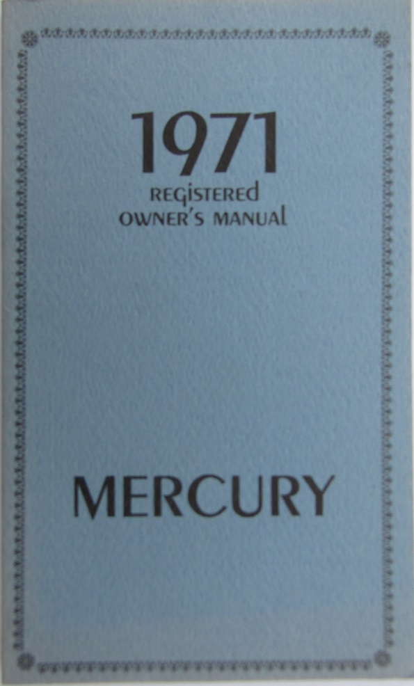 1971 Mercury Full Size Owners Manual