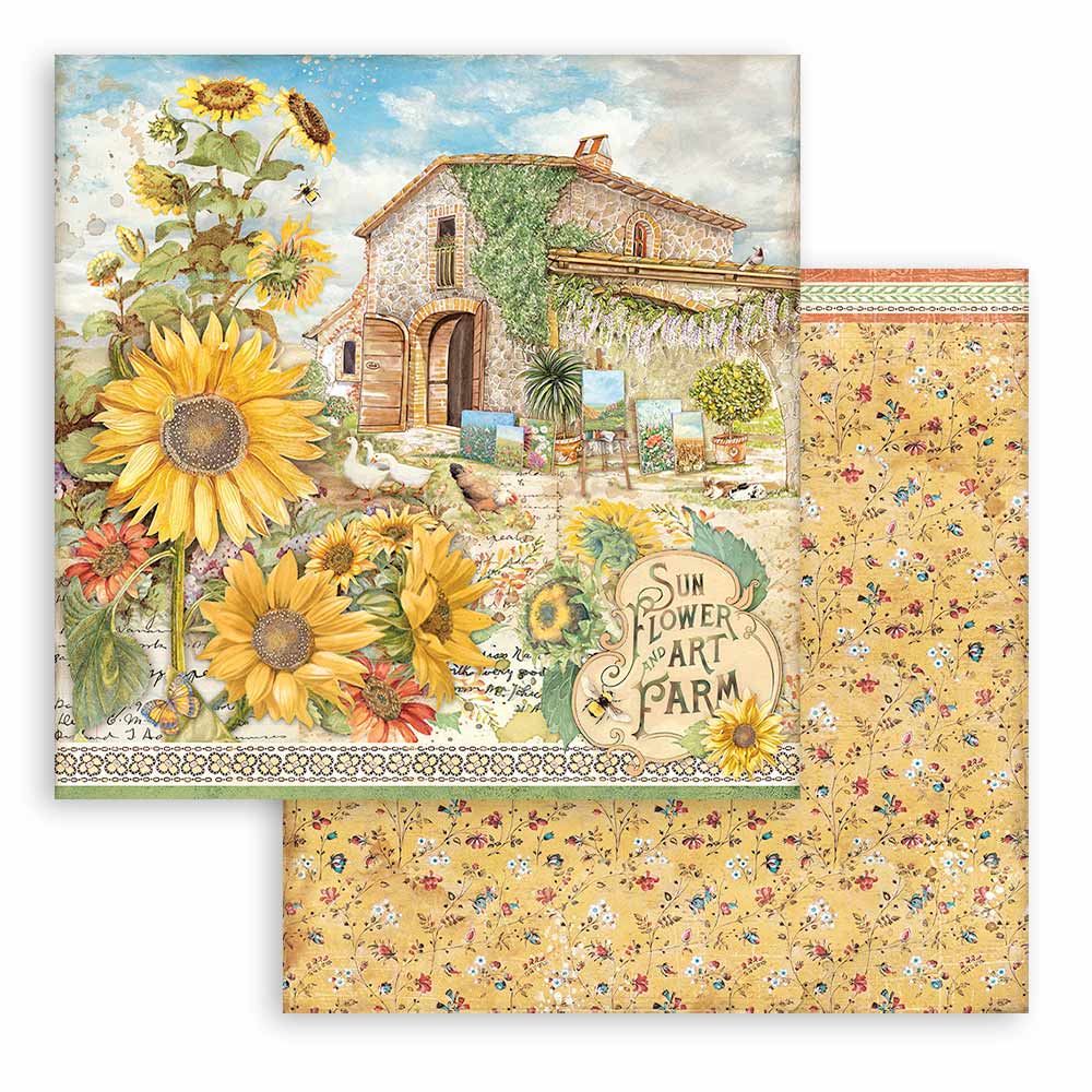 Stamperia -  Sunflower Art - 10 olika dubbelsidiga ark 12x12"