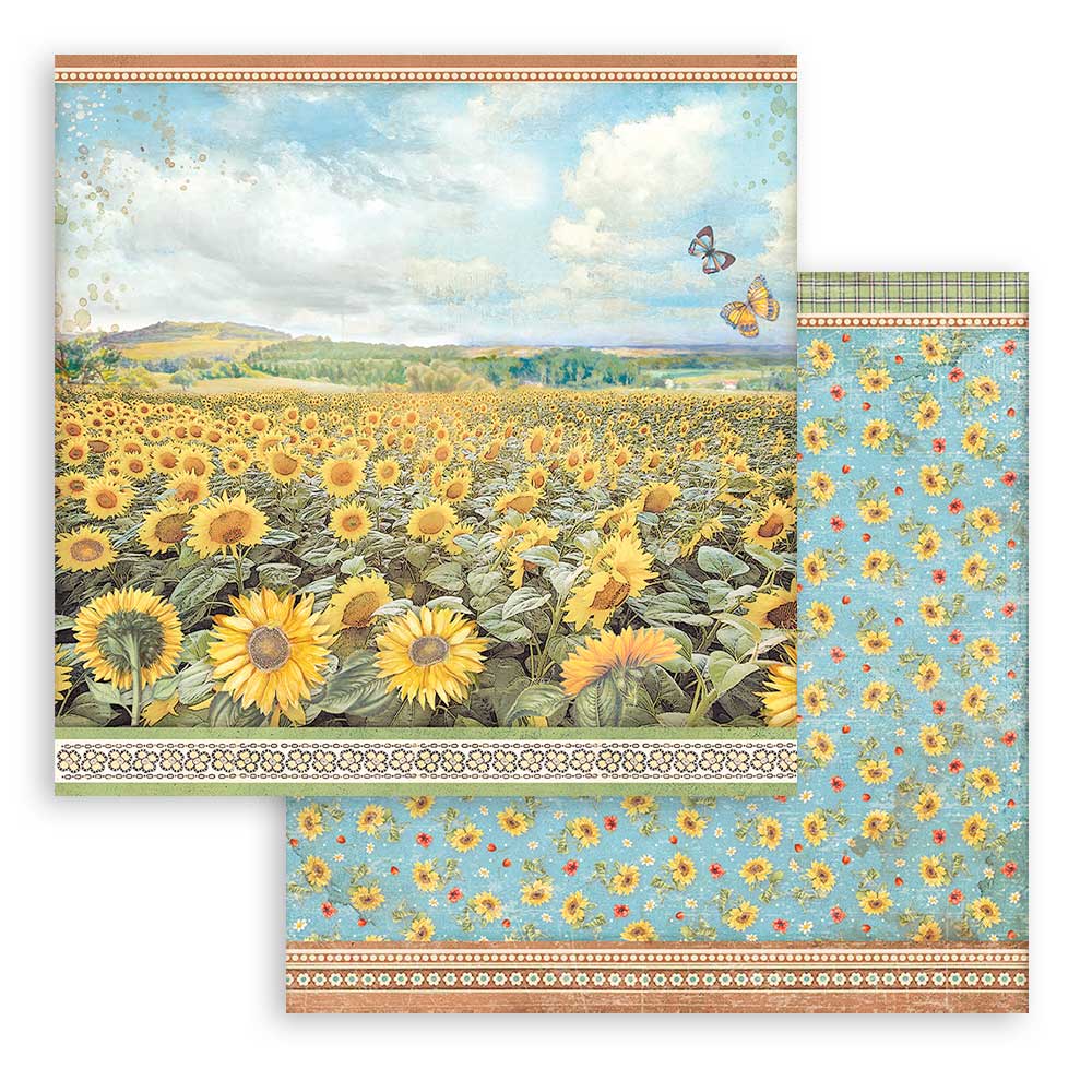 Stamperia -  Sunflower Art - 10 olika dubbelsidiga ark 12x12" - 2