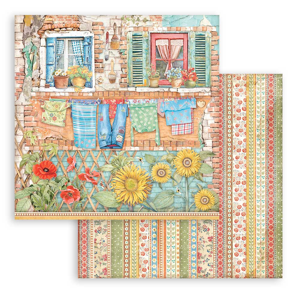 Stamperia -  Sunflower Art - 10 olika dubbelsidiga ark 12x12" - 5