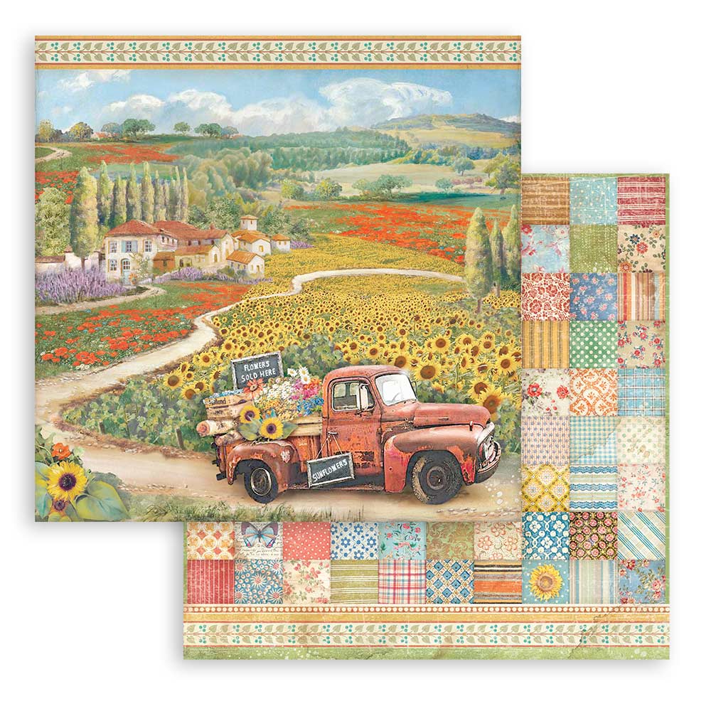 Stamperia -  Sunflower Art - 10 olika dubbelsidiga ark 12x12" - 4
