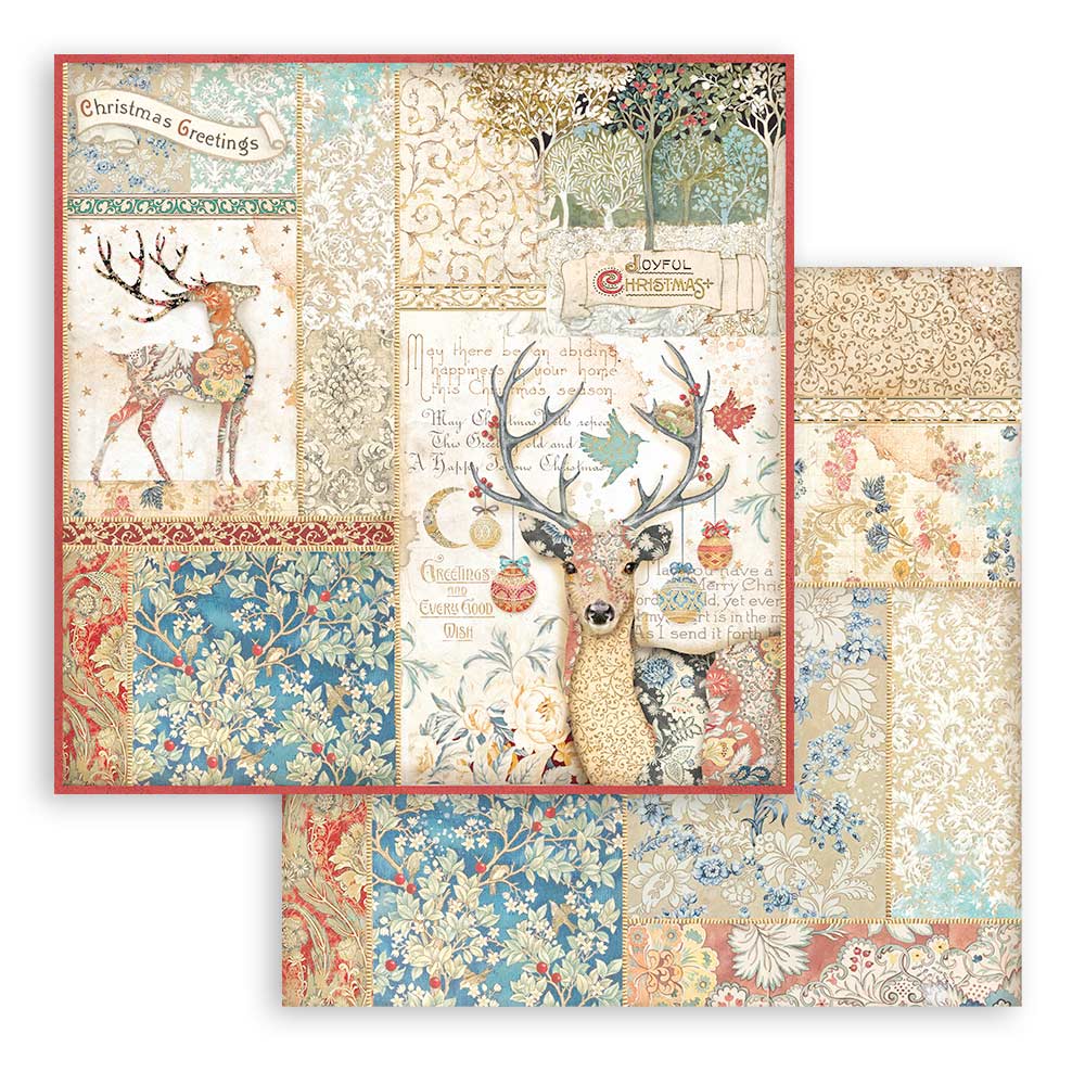 Stamperia -  Christmas Greetings  - 10 olika dubbelsidiga ark 12x12" - 2