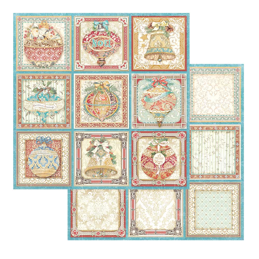 Stamperia -  Christmas Greetings  - 10 olika dubbelsidiga ark 12x12" - 4