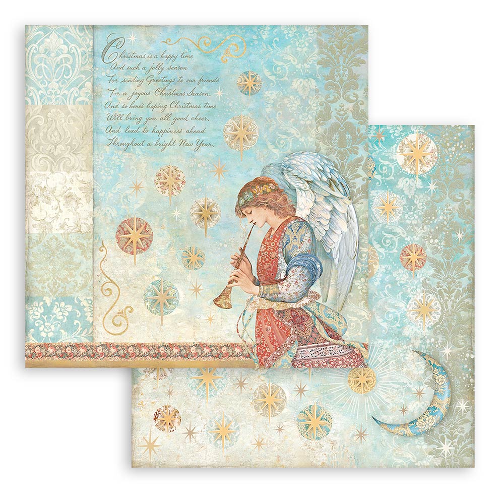 Stamperia -  Christmas Greetings  - 10 olika dubbelsidiga ark 12x12"