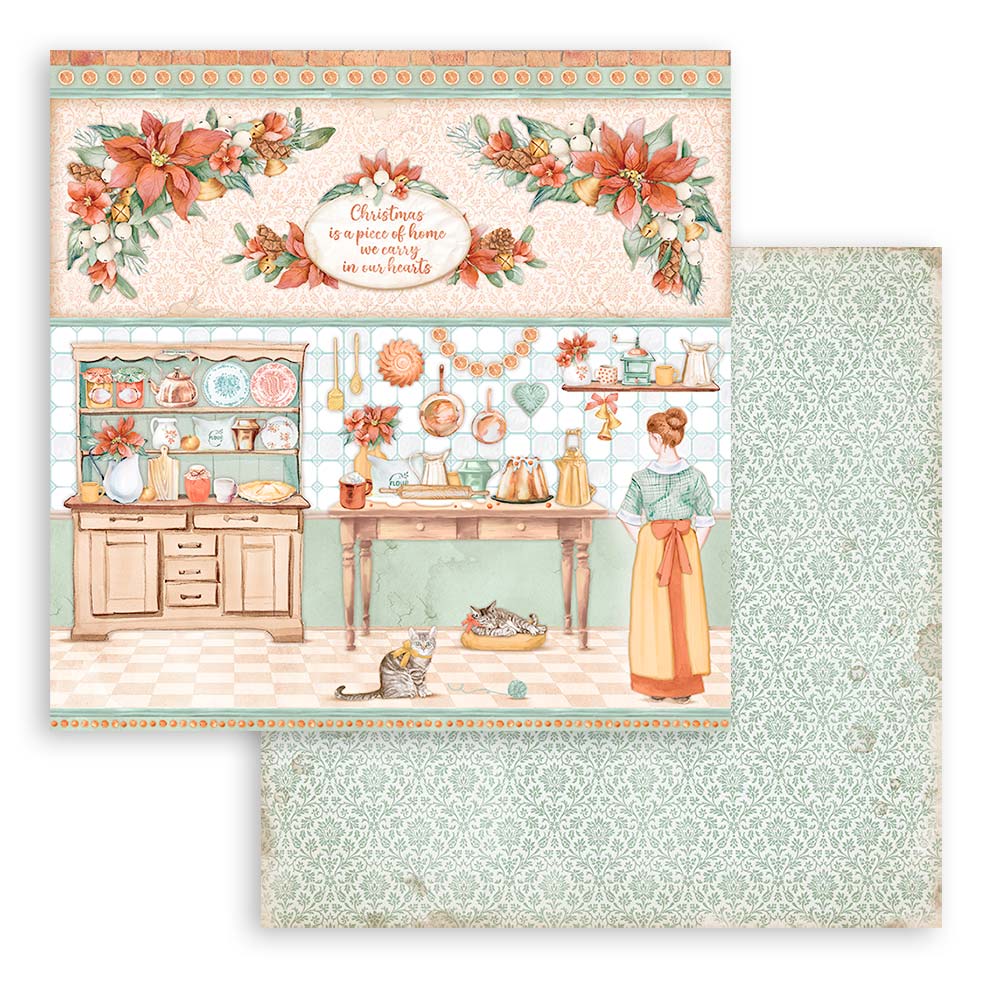 Stamperia - All Around Christmas - 10 olika dubbelsidiga ark 8x8" - 5