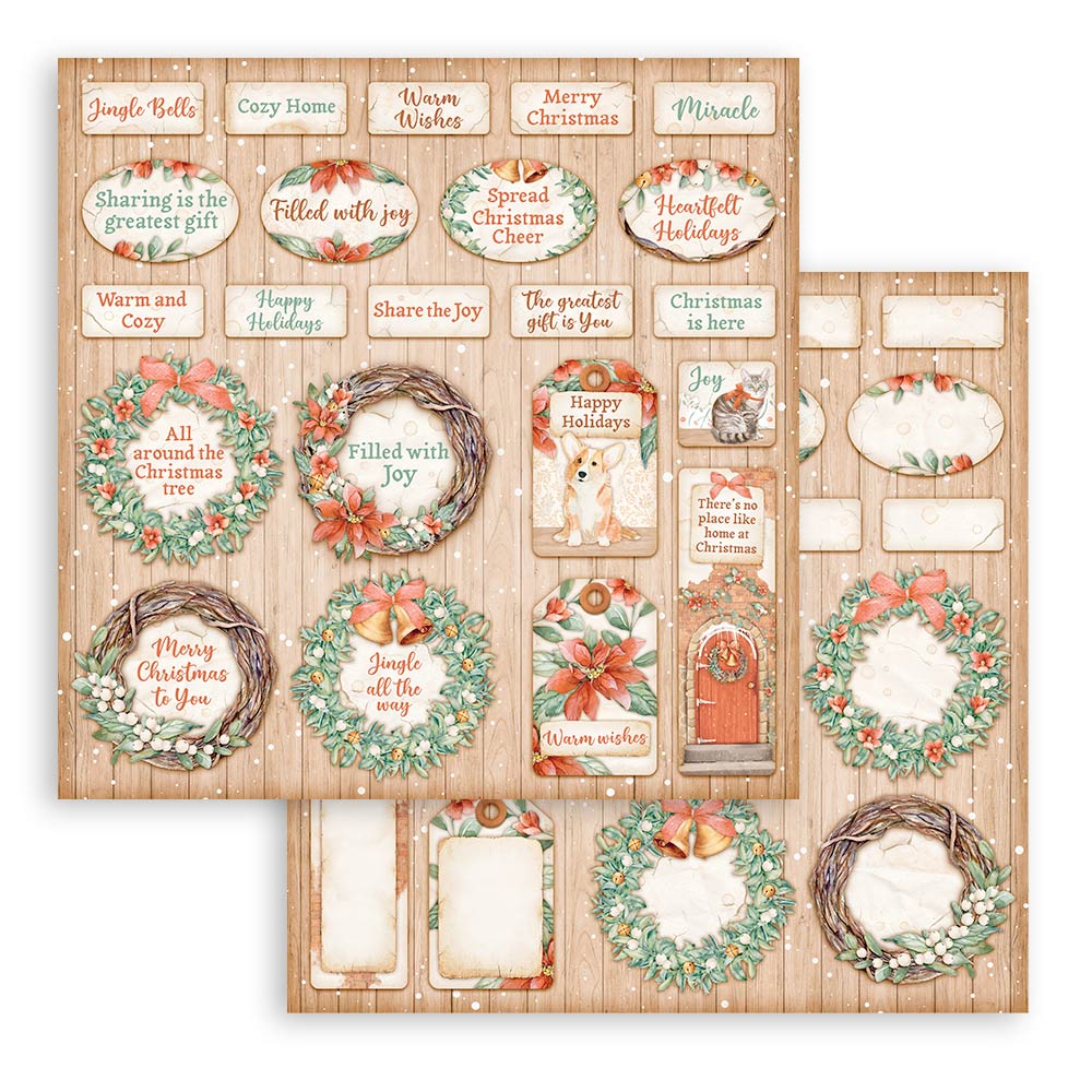 Stamperia - All Around Christmas - 10 olika dubbelsidiga ark 8x8" - 10