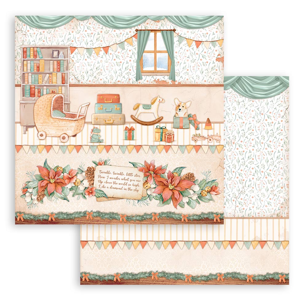 Stamperia - All Around Christmas - 10 olika dubbelsidiga ark 8x8" - 3