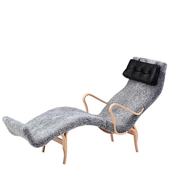 Pernilla 3 Mi 478 Lounge chair (Beech/sheepskin) - Bruno Mathsson