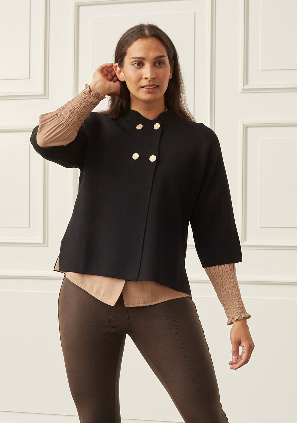 Jena Poncho Blouse - Black - Isay