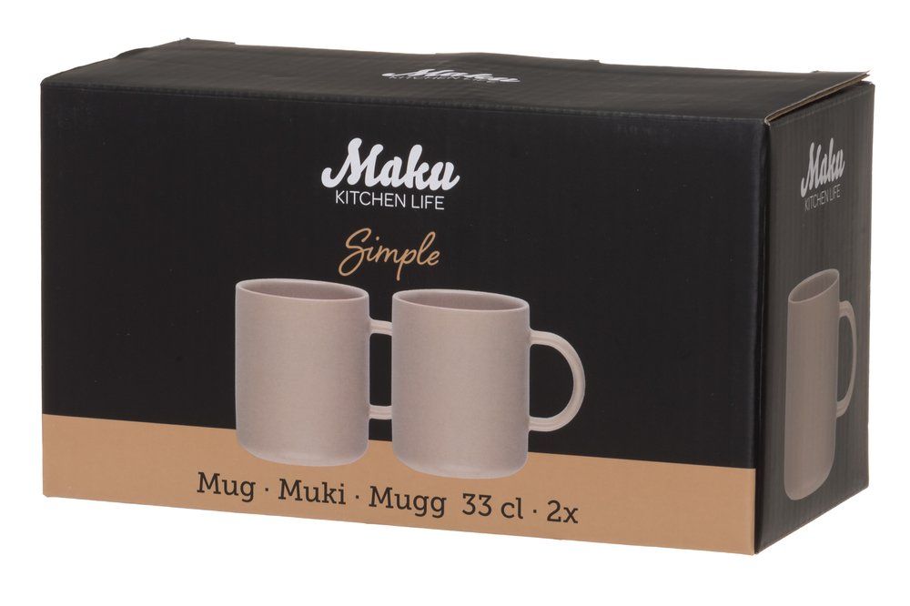 Simple mugg 33 cl taupe 2 -pack - 2