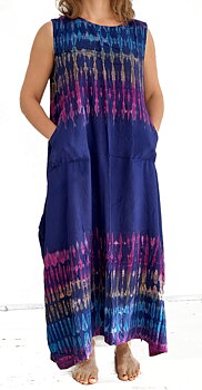Ärmlös Klänning i Batik