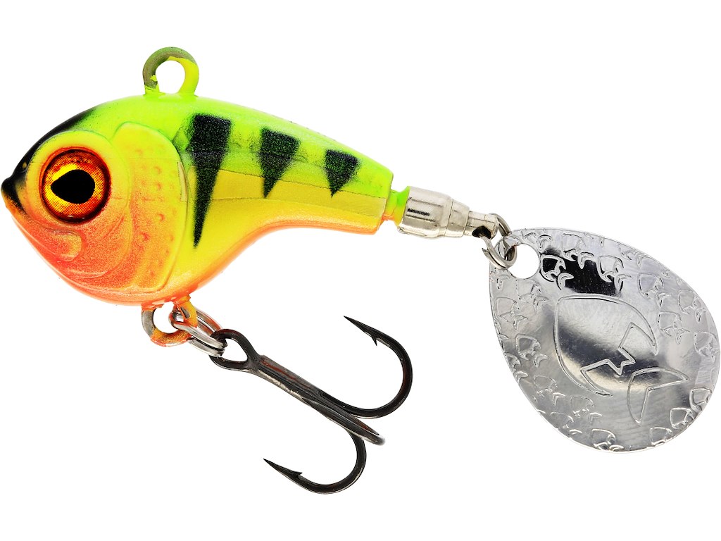 westin dropbite spin tail jig is an 8g spinner tail. a great lure for perch if you fish deep or fast. chart. perch