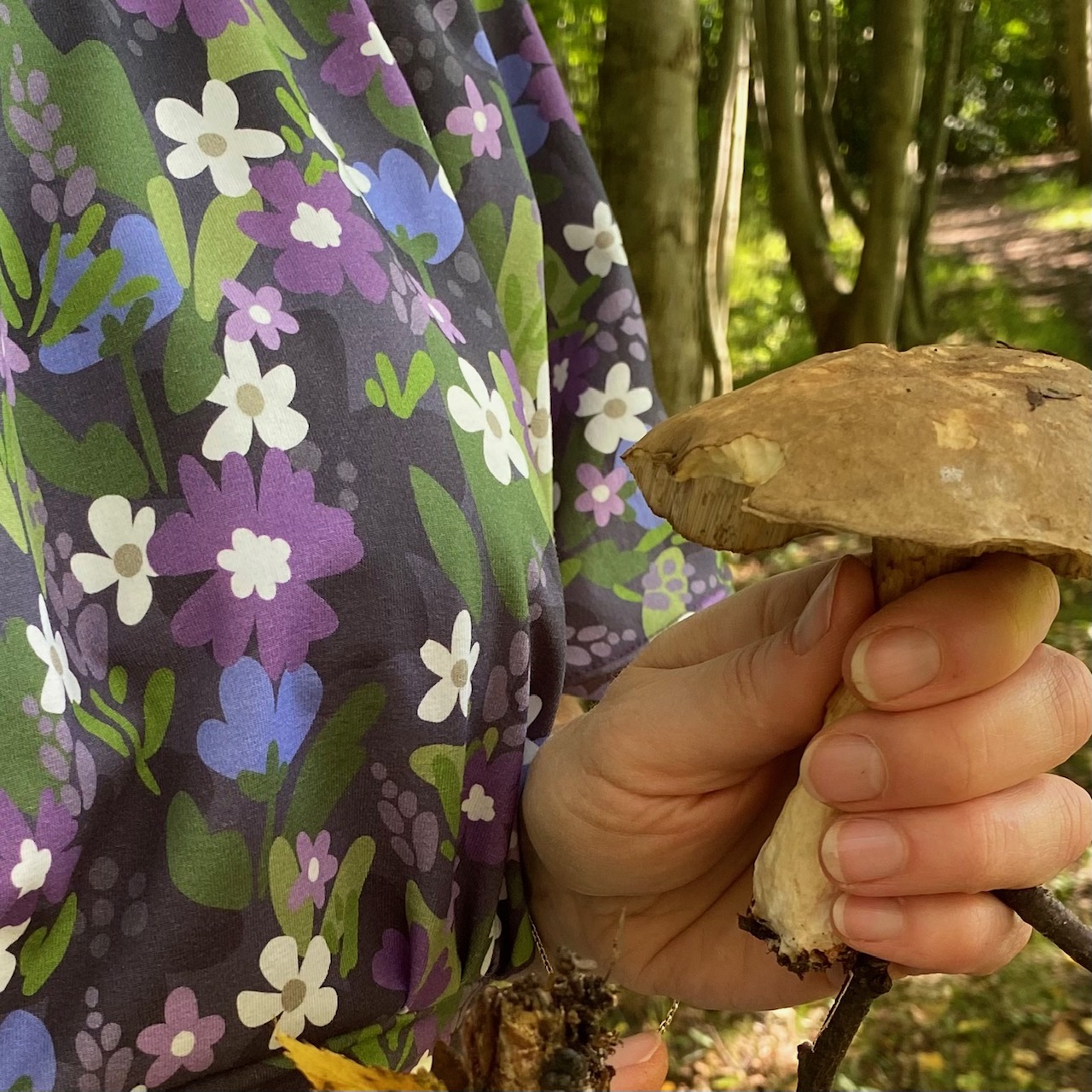  SLUTSÅLT! Jerseytyg ekologisk bomull,  "JENNY GOES PLUM" - 4