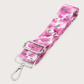 Reglerbar axelrem - rosa blommor med silver