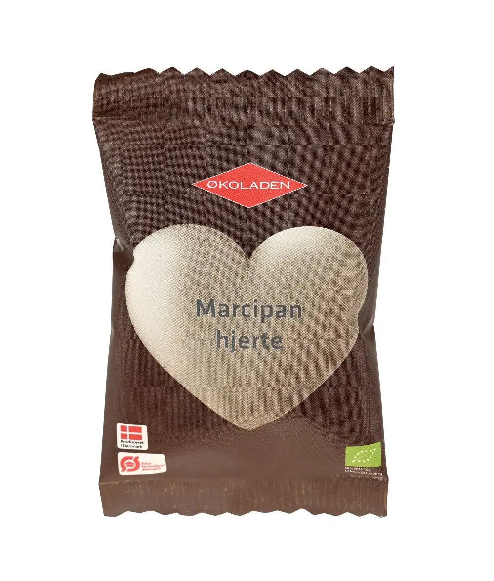 Marsipanhjärta 70% mörk choklad 19g x30, EKO