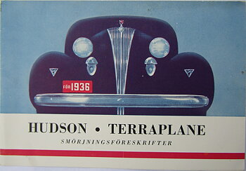 1936 Hudson och Terraplane Smörjningsföreskrifter