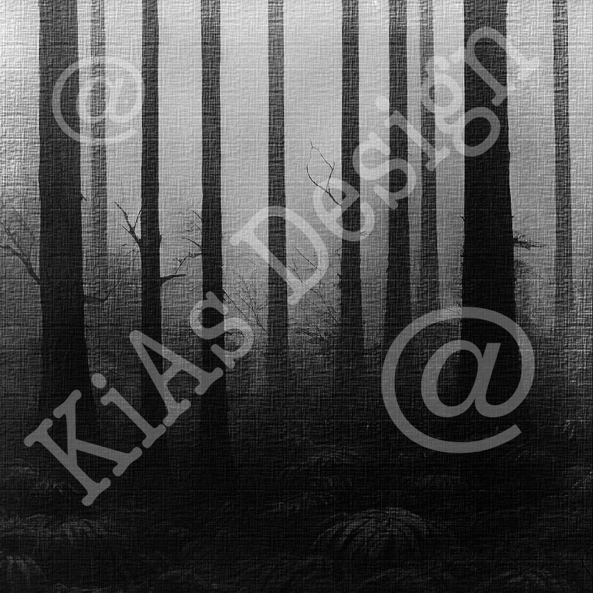 044 KD MP -Spöklik skog på tygbakgrund 