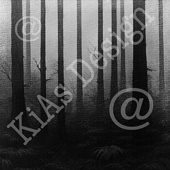 044 KD MP -Spöklik skog på tygbakgrund 