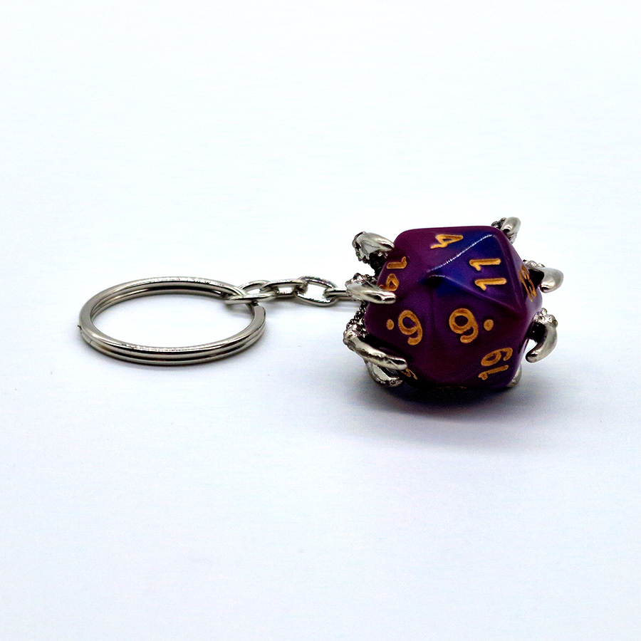 Keychain d20 Silver Dragon Claw - 3