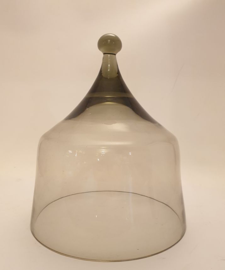 Benny Motzfeldt Hadeland cheese bell smoke colored glass 1960s