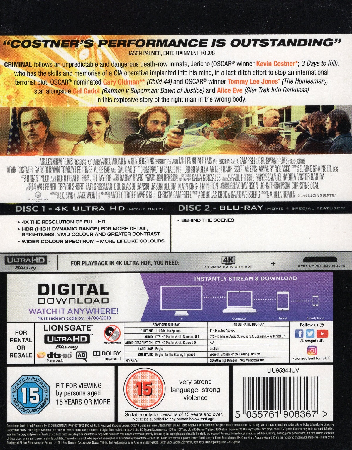 Criminal (ej svensk text) (4K Ultra HD + Blu-ray) - 2