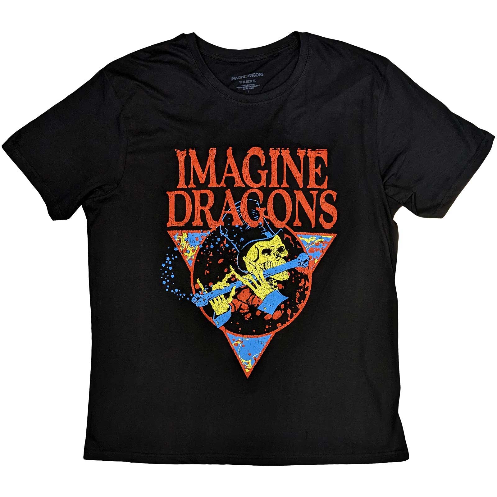 Imagine Dragons Unisex T-Shirt: Skeleton Flute (Large)