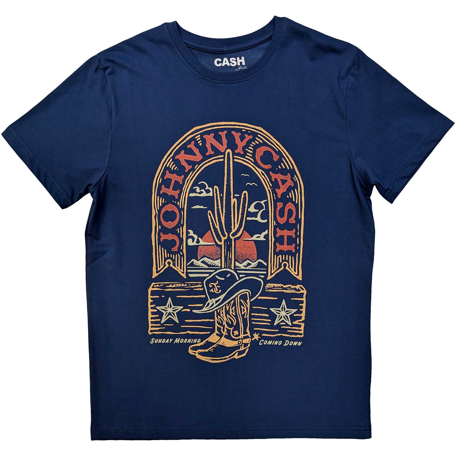 Johnny Cash Unisex T-Shirt: Sunday Morning (Large)