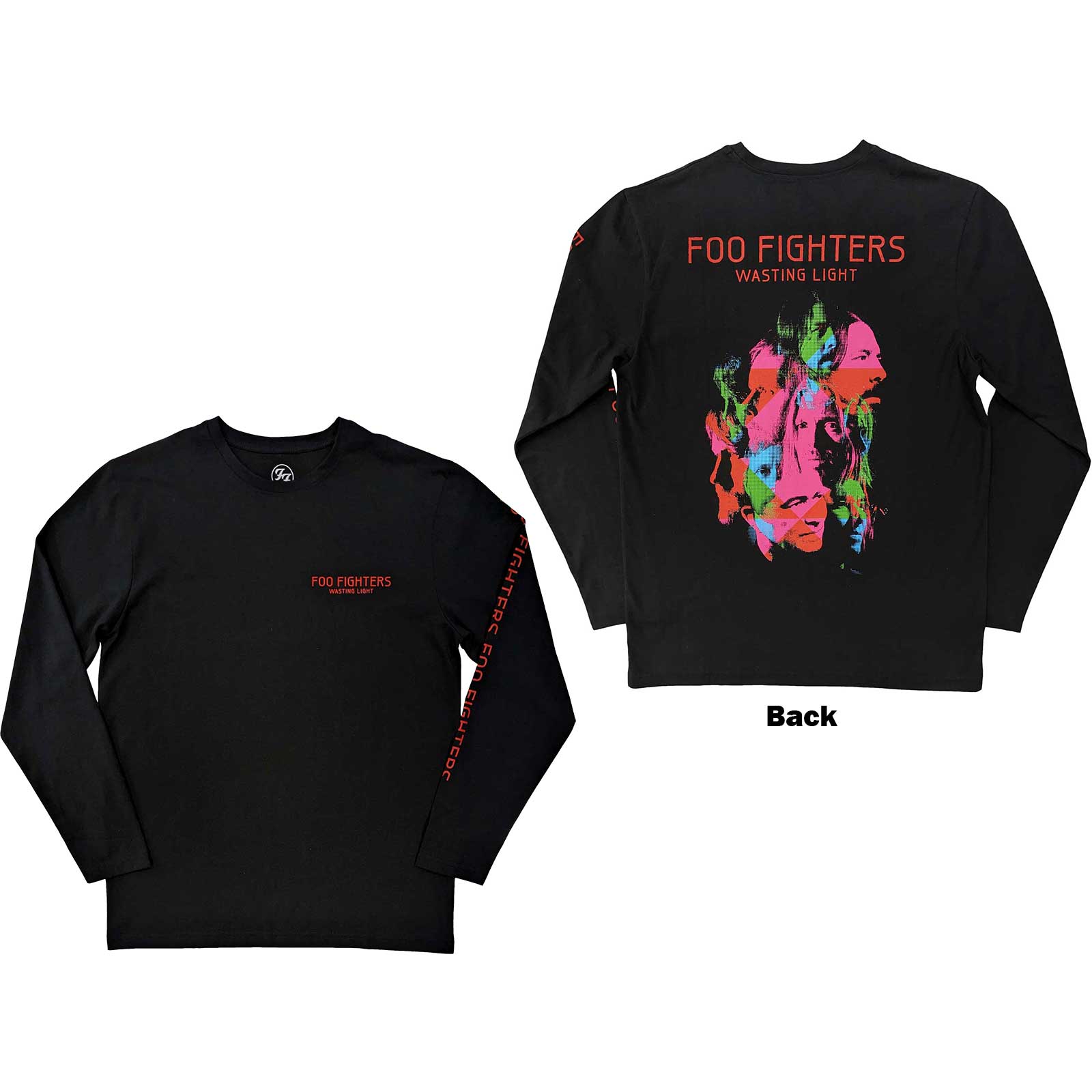 Foo Fighters Unisex Long Sleeve T-Shirt: Wasting Light (Back & Sleeve Print) (X-Large)