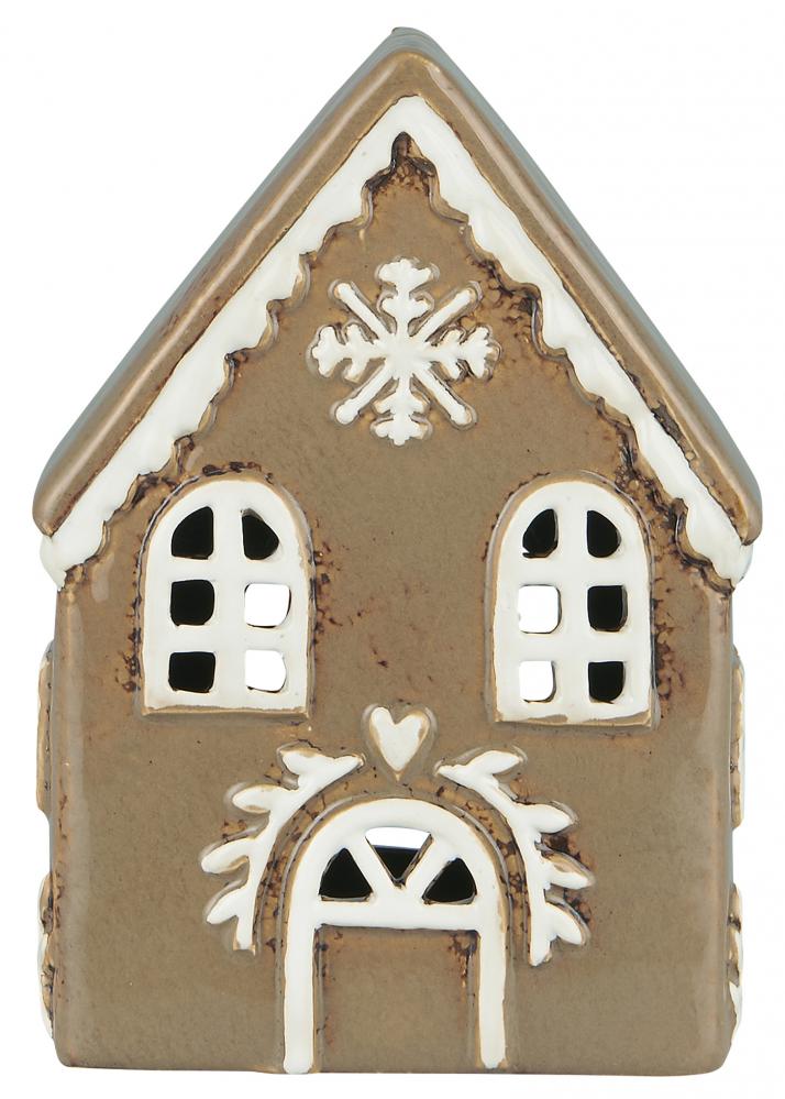 Gingerbread house - House lantern - Lantern House - Ceramic - 18x11.7 cm - 3