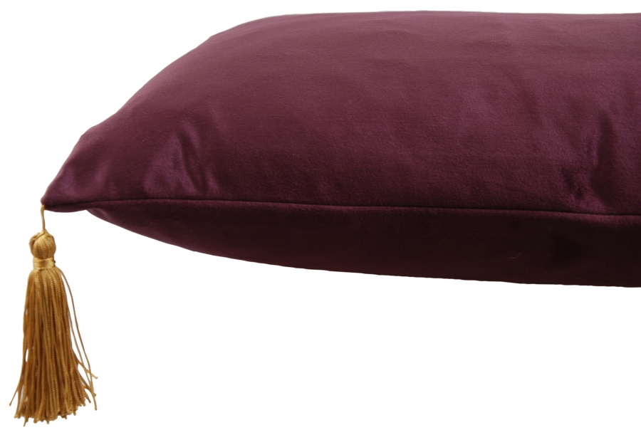 Kuddfodral Guldtassel - Purple Velvet 40x60 - 3