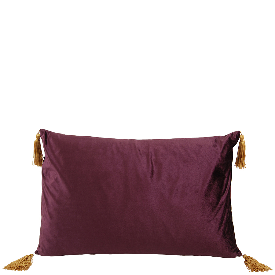 Kuddfodral Guldtassel - Purple Velvet 40x60 - 2