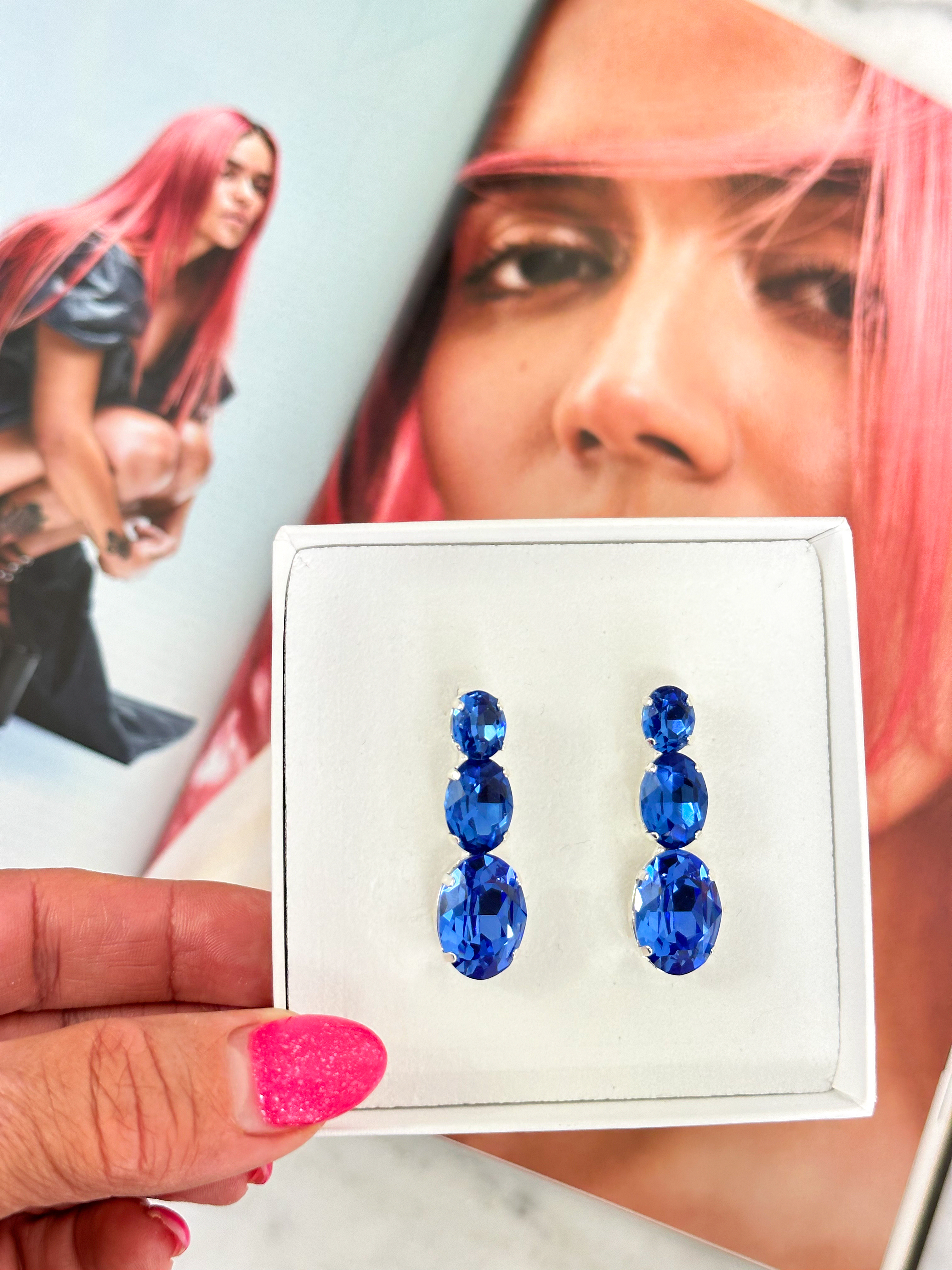 Earring Carmen Sapphire Silver