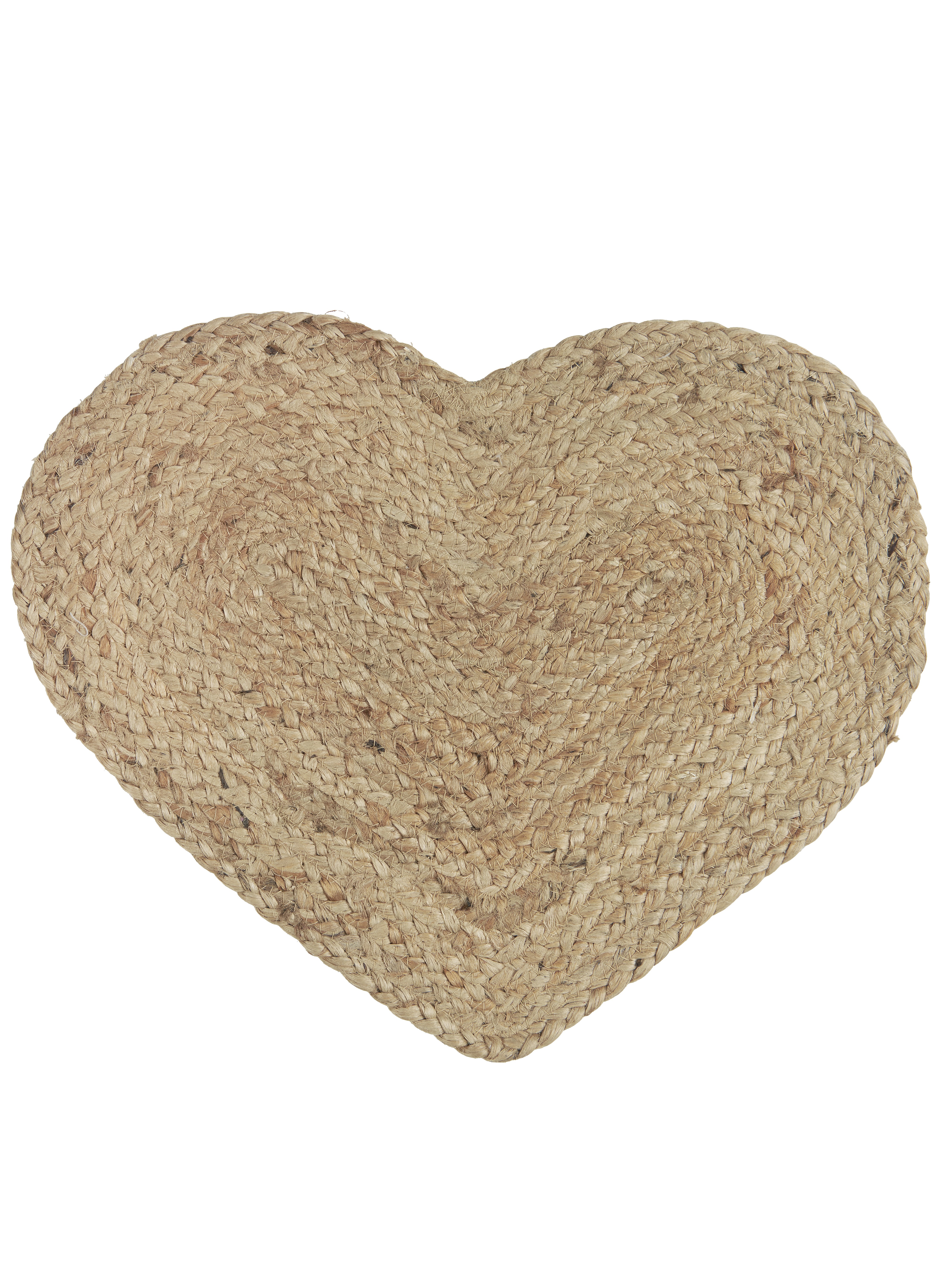 Table tray - Plate mat - Heart - Jute - 44x36 cm - 2