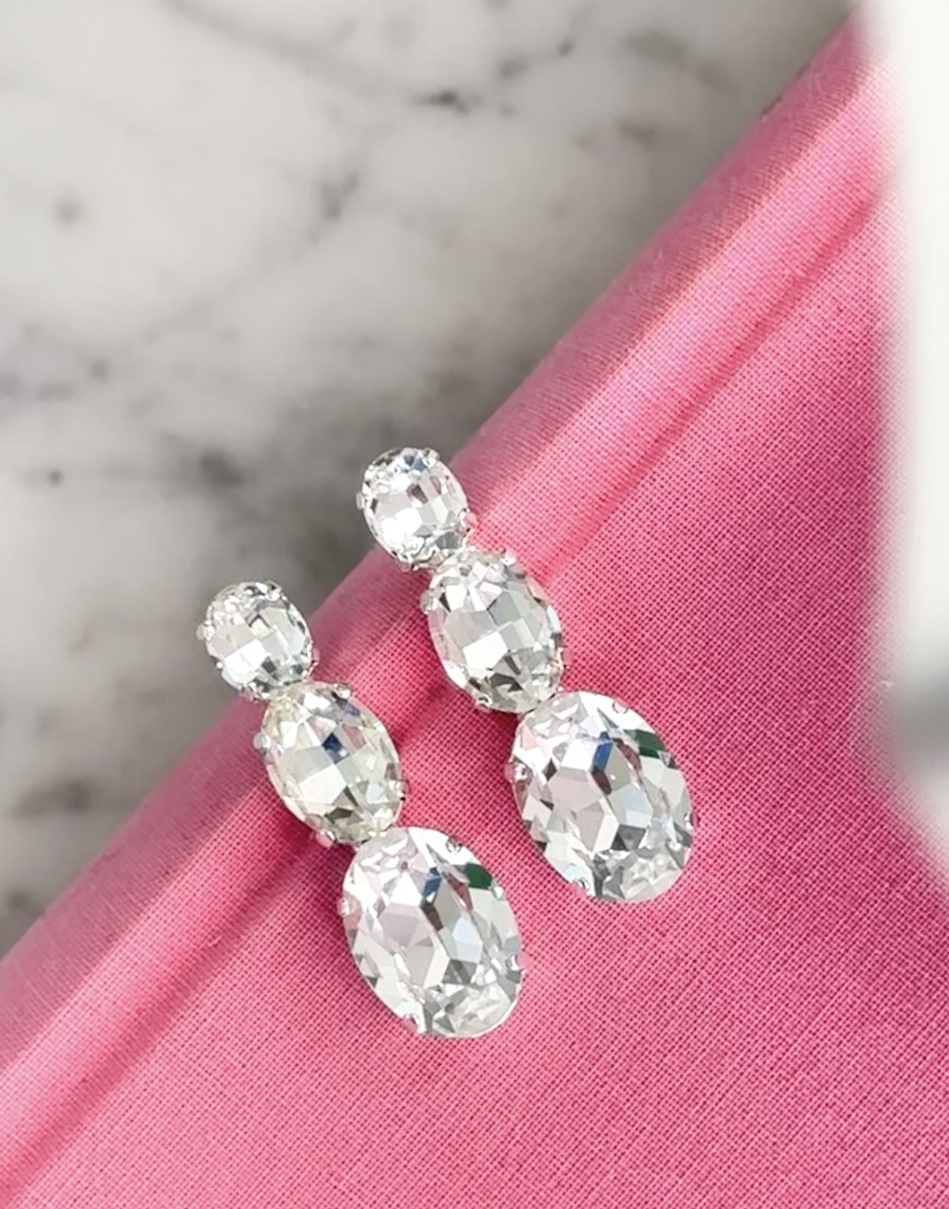 Earring Carmen Clear Crystal Silver