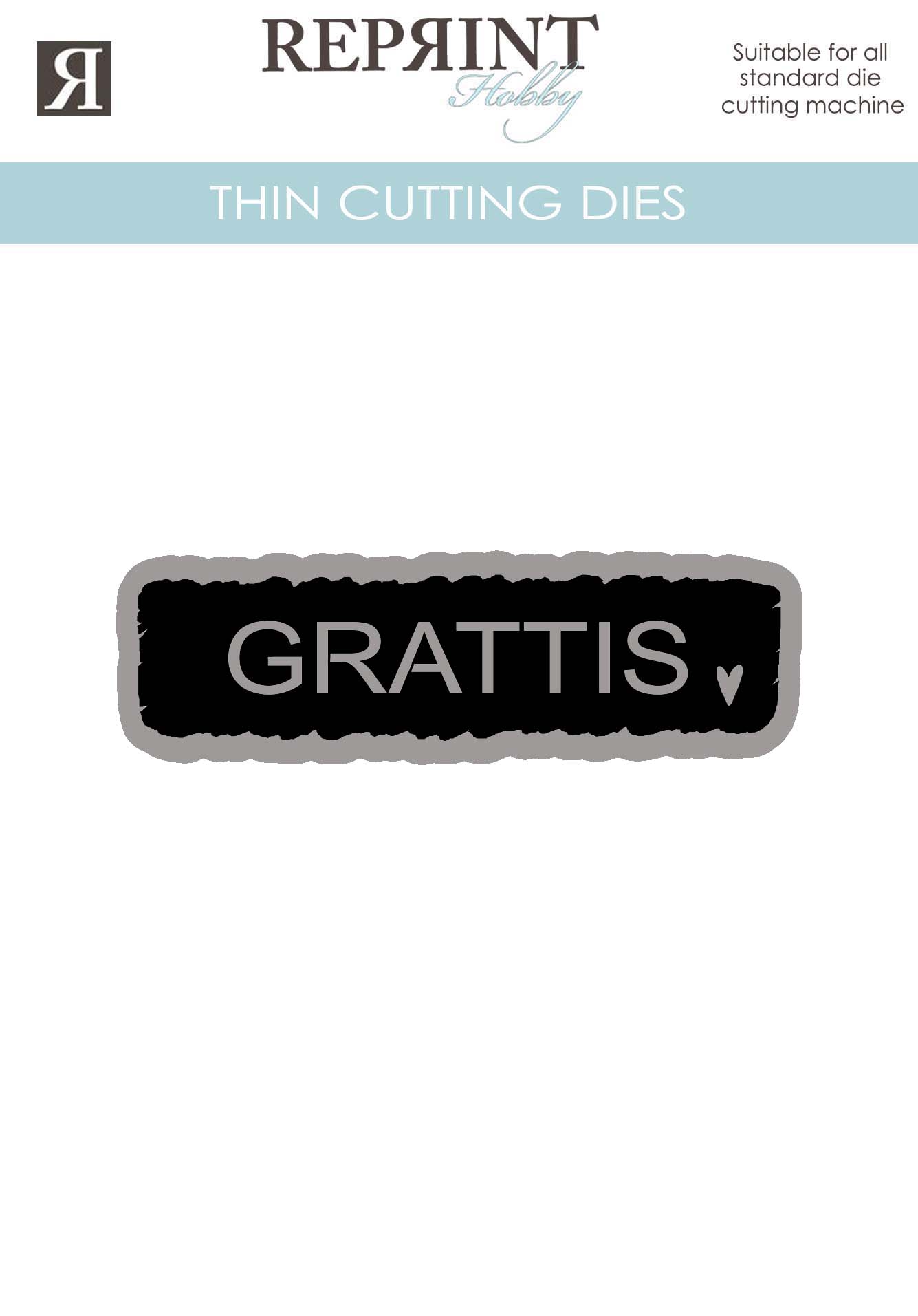 Dies - Reprint - Grattistag  med bakgrund -  20 mm hög