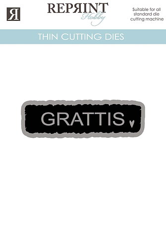 Dies - Reprint - Grattistag  med bakgrund -  20 mm hög