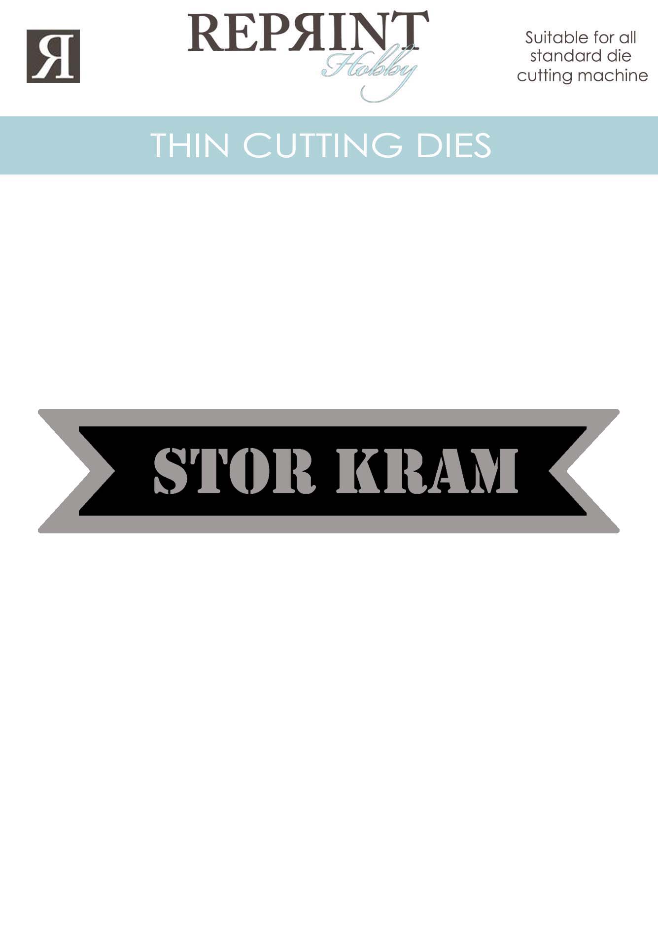 Dies - Reprint - Stor kram  med bakgrund -  15 mm hög