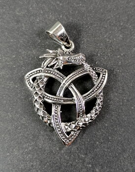 Hänge i Silver - Keltisk Knut med Ouroboros
