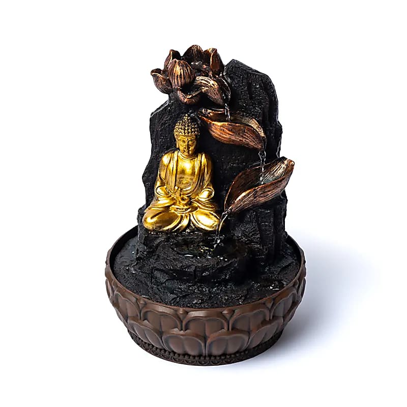 Mediterande Buddha med lotus fontän - 4