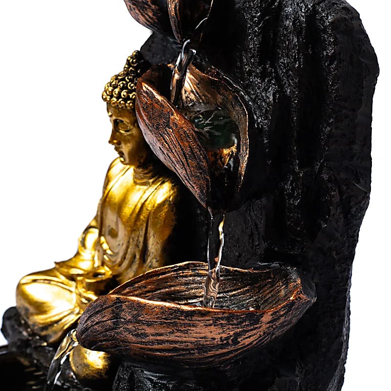 Mediterande Buddha med lotus fontän - 3