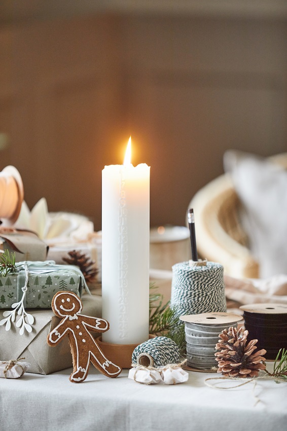 Date candle - Calendar candle - Stearin candle - Nordic White - 2