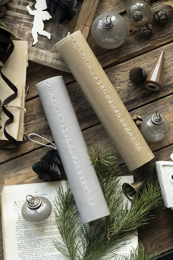 Date candle - Calendar candle - Stearin candle - Nordic Grey - 2